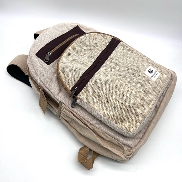 Handmade Hemp Cotton Travel Backpack - Picture 2 of 10